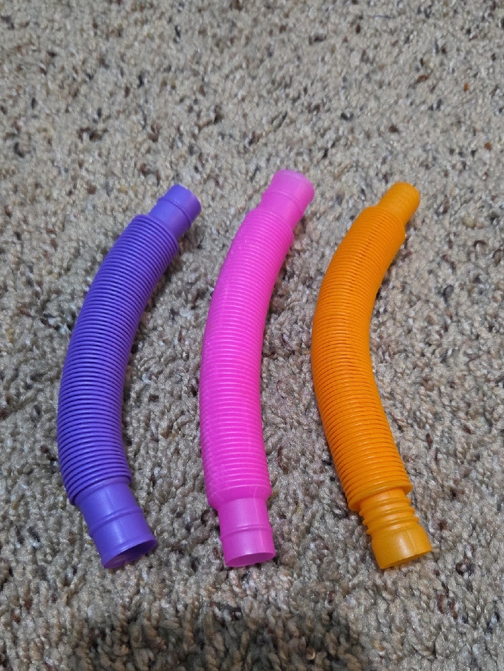 Kids Flexible Pop Tube Fidget Toy - Purple, Pink, Orange